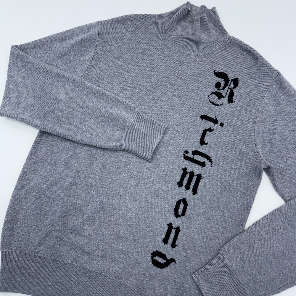 John Richmond Sport Mock Neck Sweater Jumper Mens Medium Wool Nylon Long Sleeve